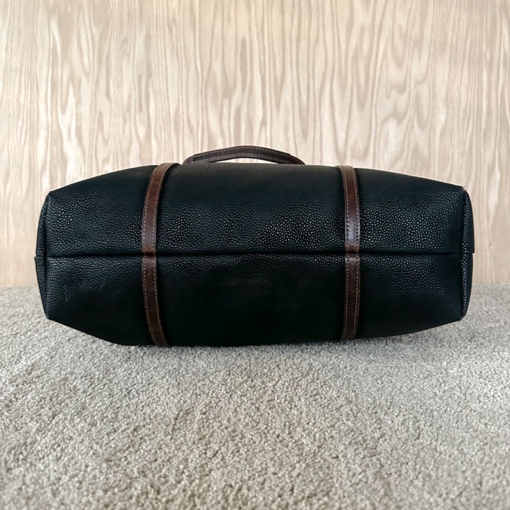 Jack Georges Pebbled Leather Black Laptop Tote Bag - Picture 14 of 15